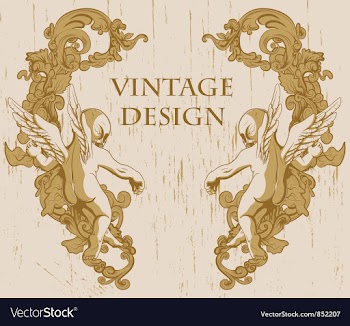 Grunge floral frame with angels vector image