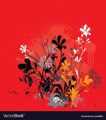 Grunge flowers vector image