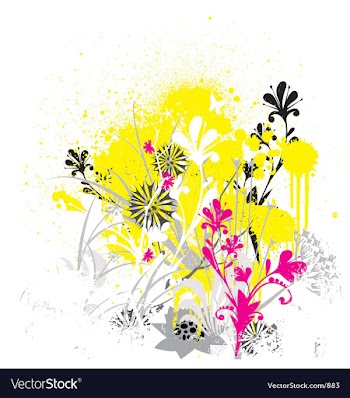 Grunge flowers vector image
