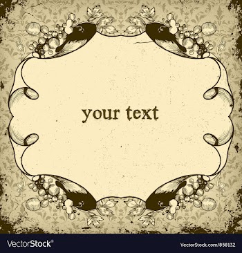 Grunge frame with floral vector image