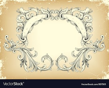 Grunge frame with floral vector image