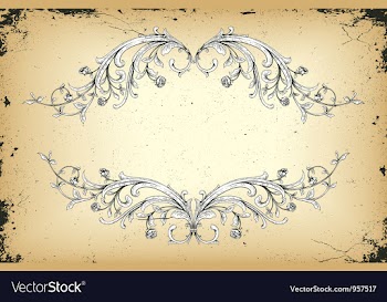 Grunge frame with floral vector image