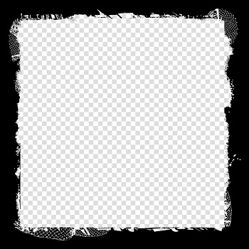Grunge Frames, square black frame artwork transparent background PNG clipart
