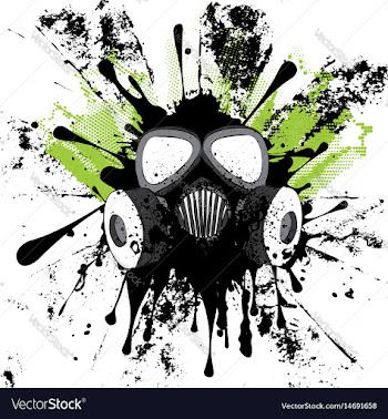 Grunge gas mask vector image