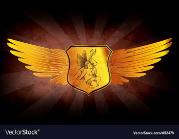 Grunge gold emblem vector image