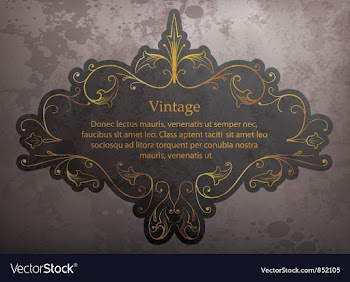 Grunge gold floral frame vector image