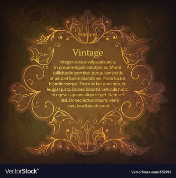 Grunge gold floral frame vector image