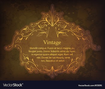Grunge gold floral frame vector image