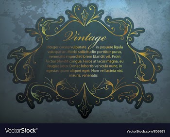 Grunge gold floral frame vector image