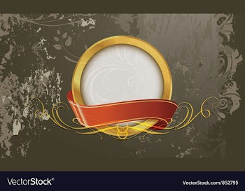 Grunge gold label vector image