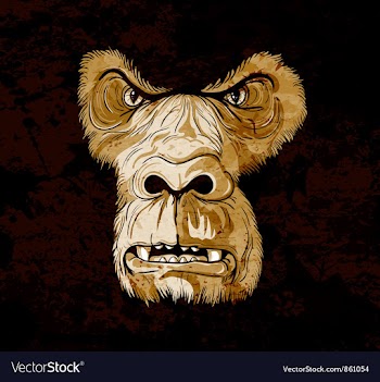 Grunge gorilla face vector image