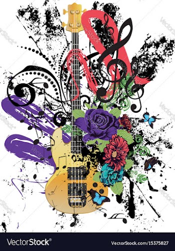 Grunge guitar vector image