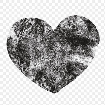 Grunge heart png sticker, black | Free PNG Sticker - rawpixel