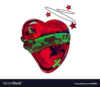 Grunge heart vector image