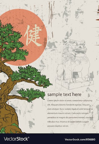 Grunge japanese background vector image