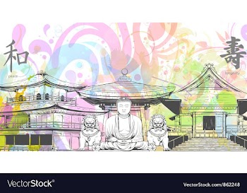 Grunge japanese background vector image