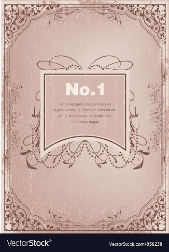 Grunge label with floral vector image