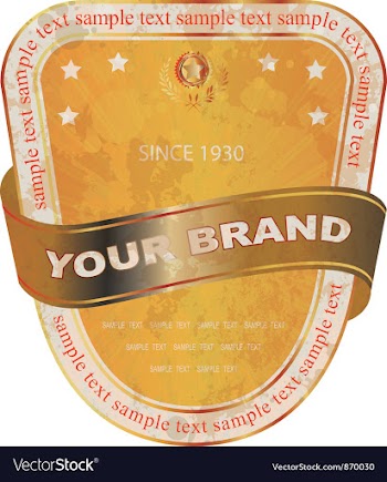 Grunge label with ribbon vector image
