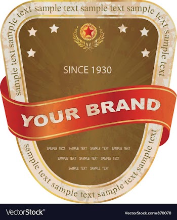 Grunge label with ribbon vector image