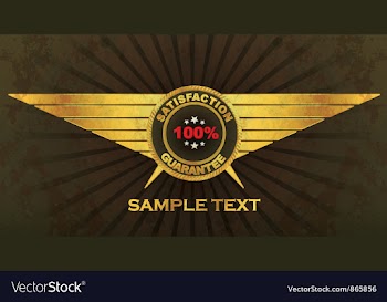 Grunge label with wings vector image