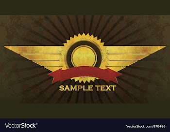 Grunge label with wings vector image