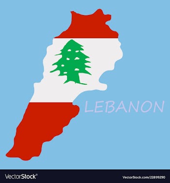 Grunge map of lebanon with lebanese flag vector image