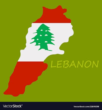 Grunge map of lebanon with lebanese flag vector image
