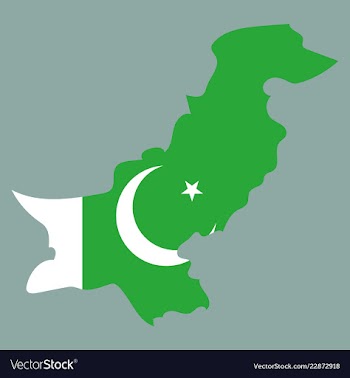 Grunge map of pakistan with pakistanian flag vector image