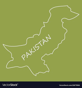 Grunge map of pakistan with pakistanian flag vector image