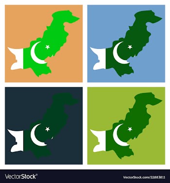 Grunge map of pakistan with pakistanian flag vector image