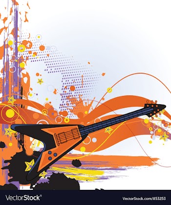Grunge music background vector image
