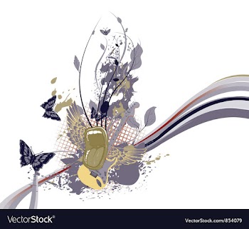 Grunge music background vector image