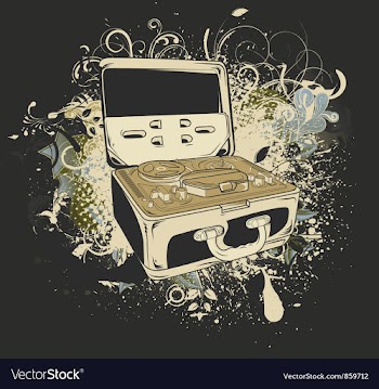 Grunge music background vector image