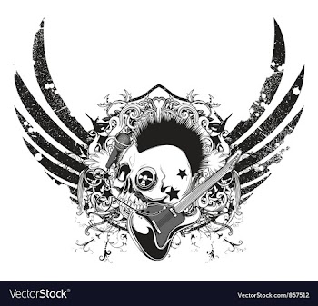 Grunge music emblem vector image