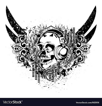 Grunge music emblem vector image