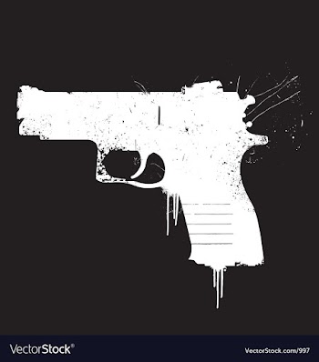 Grunge pistol vector image