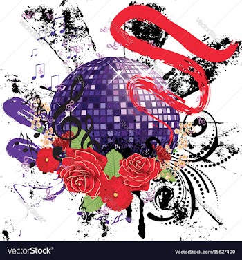 Grunge purple disco ball vector image