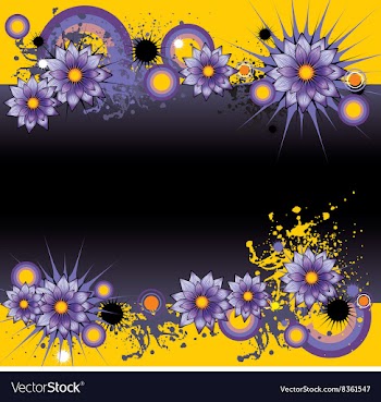 Grunge Purple Floral Background vector image
