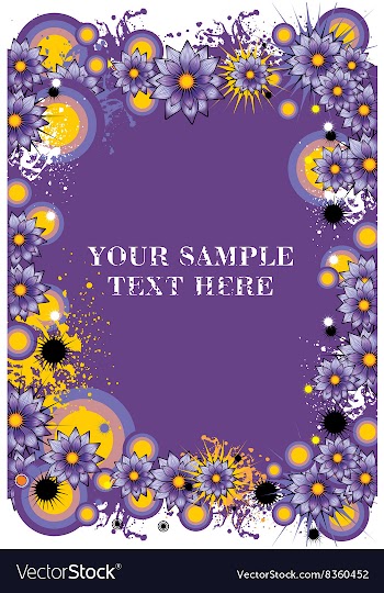 Grunge Purple Floral Background with Text Space vector image