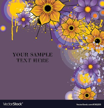 Grunge Purple Floral Background with Text Space vector image