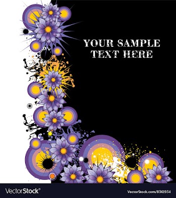 Grunge Purple Floral Background with Text Space vector image