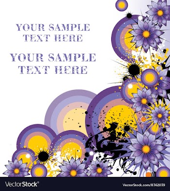Grunge Purple Floral Background with Text Space vector image
