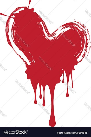 Grunge Red Heart vector image