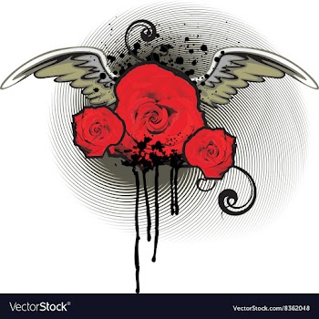Grunge Red Rose Design vector image