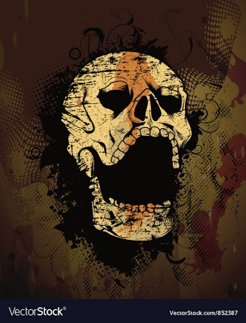 Grunge skull vector image