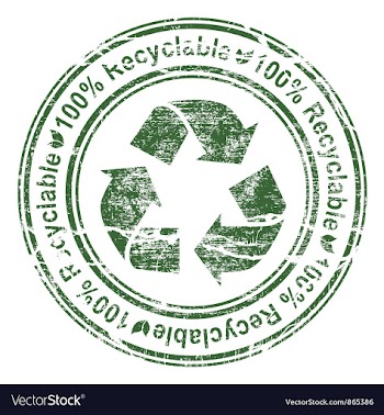 Grunge stamp with recycle sign vector image