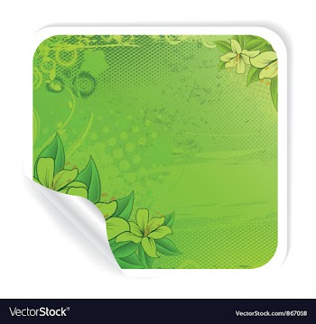 Grunge sticker with floral vector image