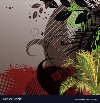 Grunge summer floral background vector image