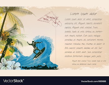 Grunge summer postcard vector image