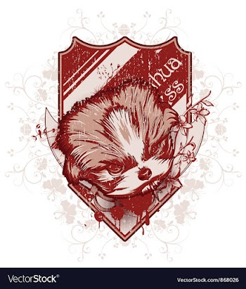 Grunge t-shirt design with angry dog vector image